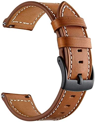 Compatible Garmin Vivoactive 4S Band, 18mm Silicone+Leather+Stainless Steel for Vivomove 3S, Fossil Gen 5E (3 Pack)
