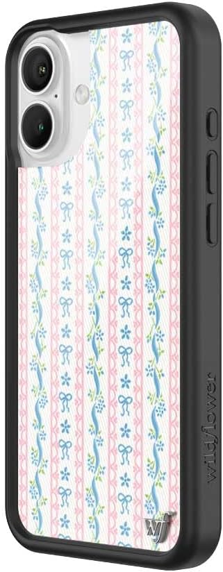 Wildflower 16 6.5ft Cases - Compatible with iPhone Plus | Protective Black Bumper, Drop Test Certified, Women Owned