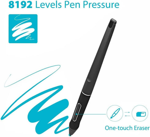 PW507 Portable Graphic Tablet Stylus Pen, Stylus Smart Pencil for Touch Screens, 8192 Level High Sensitivity Digital