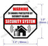 Front Self Adhesive Vinyl Outdoor/Indoor (4 Pack) 89mm X 89mm Security Burglar Alarm System Window Door Warning Alert