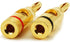 Monoprice 24k Gold Plated Speaker Banana Plugs, Open Screw Type, 1 Pair