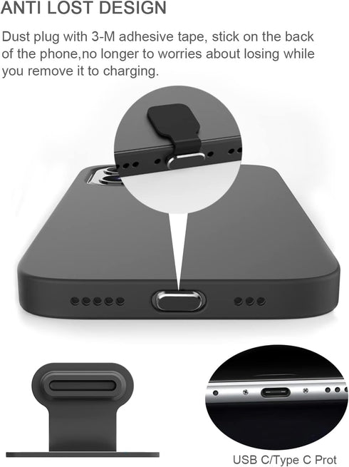 USB C Dust Plug for Phones with USB Type C Charging Port, Anti Dust Cover Cap Kit with Speaker Mesh and Mounting
