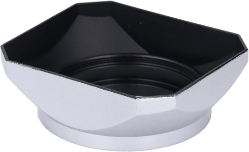 Lens Hood for Mirrorless Camera 40.5mm Silver Retro Square Lens Shade Compatible