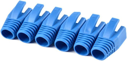 50 Pcs Blue Cat7 Cat7A Cat8 Strain Relief Boot, RJ45 Plug Connector Cover, Modular Network Plug Connector Caps