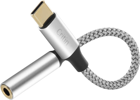 USB C to 3.5mm Jack Adapter for Samsung Galaxy S23, S22, Note10, A80, Huawei P60, Xiaomi - Aux Headphone Dongle Cable.