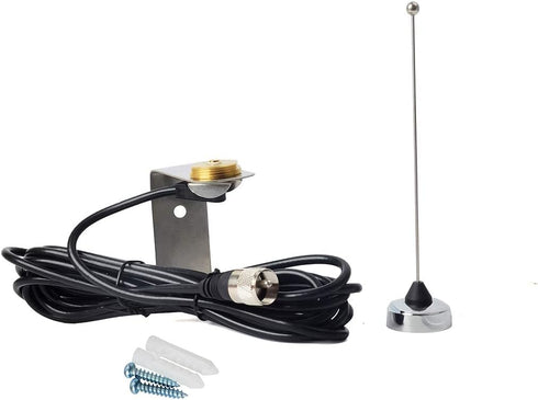 HYS 70cm Antenna UHF 1/4 Wave NMO 400-470Mhz Antenna with Stainless Steel L-Bracket