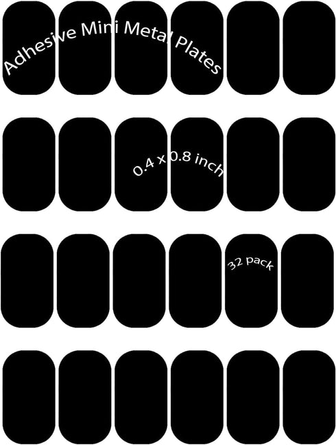 Mini Metal Plates for Magnetic Mount, Kit of 32 Black Small Iron Discs with 3M Adhesive Backing for Crafts and DIY
