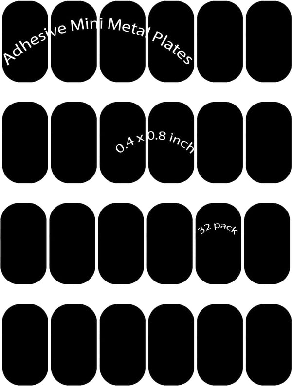 Mini Metal Plates for Magnetic Mount, Kit of 32 Black Small Iron Discs with 3M Adhesive Backing for Crafts and DIY