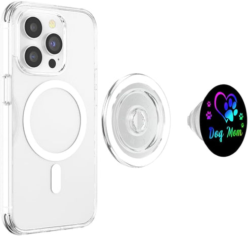 Cute Dog Mom Dogs Lover Day Design Black PopSockets Grip for MagSafe