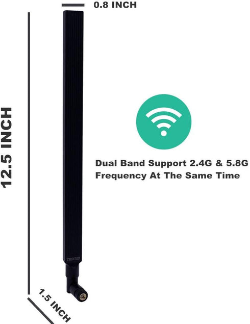 TECHTOO 9 2.4/5.8GHz PS4 (2.4/5.8GHz 1-Pack) WiFi Antenna Dual Band dBi for Router AP - Security IP Camera - USB Card