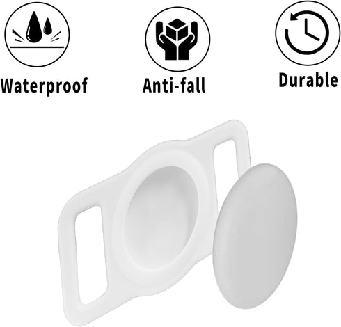 TiLanmiy 2 Pack Silicone Dog Collar Holder, Waterproof Protective Case for GPS Tracker, Anti-Lost Tracking Accessories