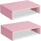 TEAMIX Pink Monitor Stand Riser - 2 Pack Wood 2 Tier Adjustable Stand for Dual Monitors, Laptop, PC