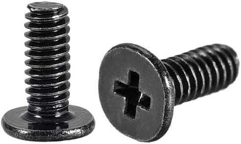 uxcell M2x8mm Phillips Screw Fastener Black, 3.8mm Dia Screw Head for Laptop PC TV Fan Switch, 100pcs