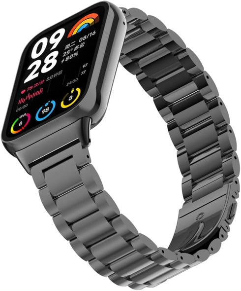 Straps for Xiaomi Mi Band 8 Pro/Redmi Smartwatch 4, 18MM Steel Mesh Wristband Bracelet, Protective Frame for Women Men