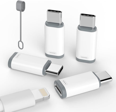 4 Pack Lightning to USB C Adapter for iPhone 15/15 Pro/15 Pro Max/15 Plus, Support Charging & Data Transfer, Type C