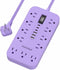 kakahigh Purple Extension Cord with Multiple Outlets- 5 FT Lavender Power Strip, Girls