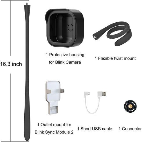 All-New Flexible Twist Mount - Compatible with Blink Outdoor 4th & 3rd Gen, Weatherproof Housing with Sync Module Wall