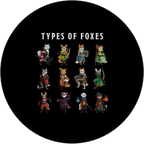 Types of Foxes Fantasy RPG Roleplaying PopSockets Standard PopGrip for Fox Lovers