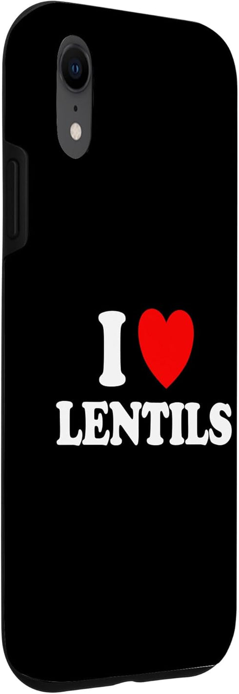 I Heart Lentils iPhone XR I Love Lentils Funny Healthy Soup Eat Legume Indian Food Dal Case