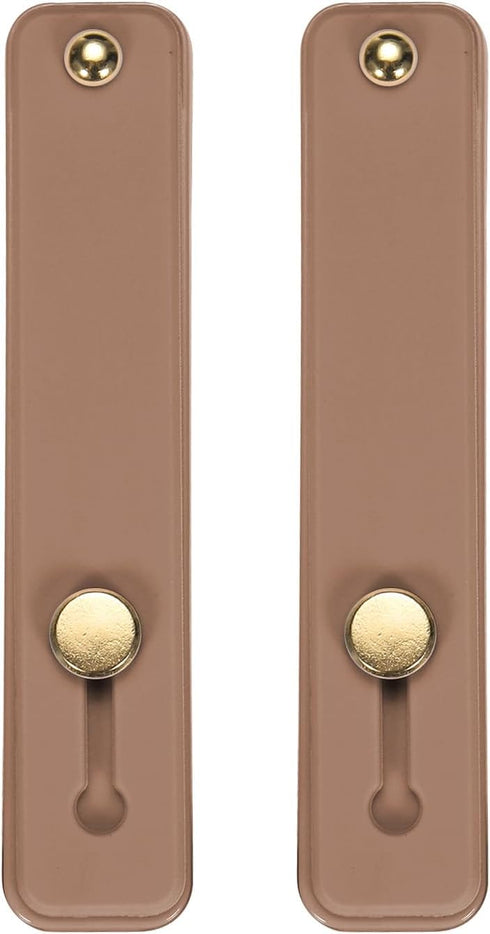 MECCANIXITY Brown Silicone Phone Loop Finger Holder Grip Stand, 2Pcs for Most Smartphones