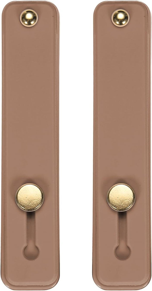 MECCANIXITY Brown Silicone Phone Loop Finger Holder Grip Stand, 2Pcs for Most Smartphones