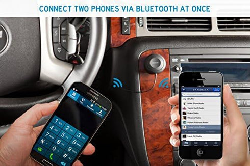 Kinivo BTC450 Bluetooth Car Kit, Hands-Free AUX Bluetooth Adapter for Cars, 3.5mm Aux Input, Ground Loop Noise Isolator