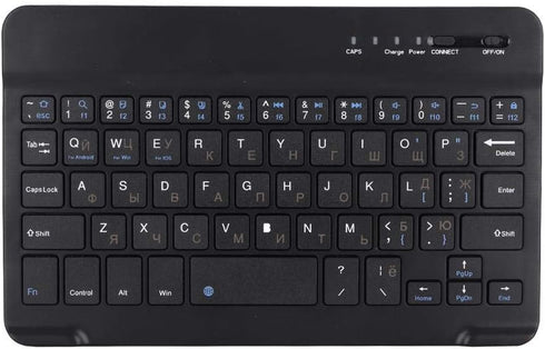 Russian English Keyboard, 7 Inch Rechargeable Ultra Thin Wireless Bluetooth Keyboard for Smart Phone Tablet