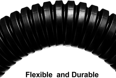 1.6M 0.75inch/20mm Inner Diameter Black Flexible Corrugated Tube, Bellows Hose Wire Loom Tubing Wire Conduit