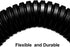 1.6M 0.75inch/20mm Inner Diameter Black Flexible Corrugated Tube, Bellows Hose Wire Loom Tubing Wire Conduit