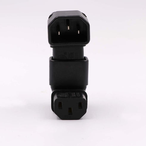 IEC C14 to C13 Power Adapter, PDU Plug/Socket Down 90 Degree, 2 Pack for LCD Wall Mount TV