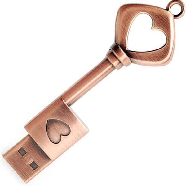 BORLTER CLAMP 32GB USB 2.0 Flash Drive, BorlterClamp Memory Stick Retro Metal Love Heart