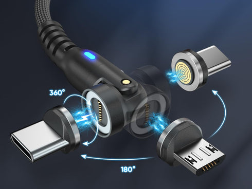 9 Pins Magnetic Charging Cable Tips Connectors for Micro Android Devices, Fast Charging (3 Pack), Magnetic Phone Cable