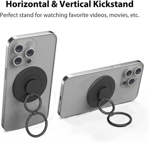 MonIdea Magnetic Phone Grip Compatible with MagSafe,Magnetic Phone Ring Holder Finger Kickstand Wireless Charging