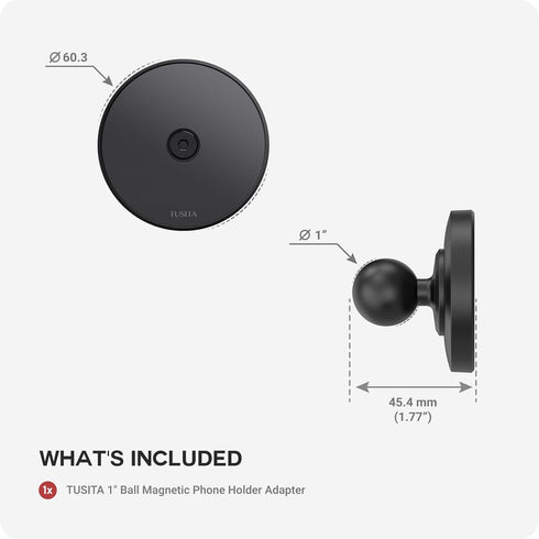 TUSITA 1" Ball Magnetic Phone Holder Adapter Compatible with iPhone Magsafe, for Ram Mount B Size Socket