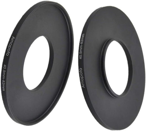 Metal Step Up Ring Adapter 40.5mm to 82mm, CNC Machined Space Aluminum with Matte Black Finish