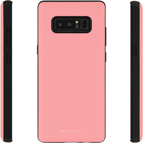 GOOSPERY Wallet Case for Galaxy Note 8 with Card Holder, Protective Dual Layer Bumper Phone Case (Pink)