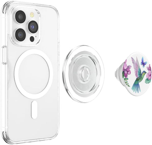 Hummingbird Flowers Cellphone Button Pop Out Grips Hummingbird Phone Grip Pop Up Holder Floral Purple Butterfly