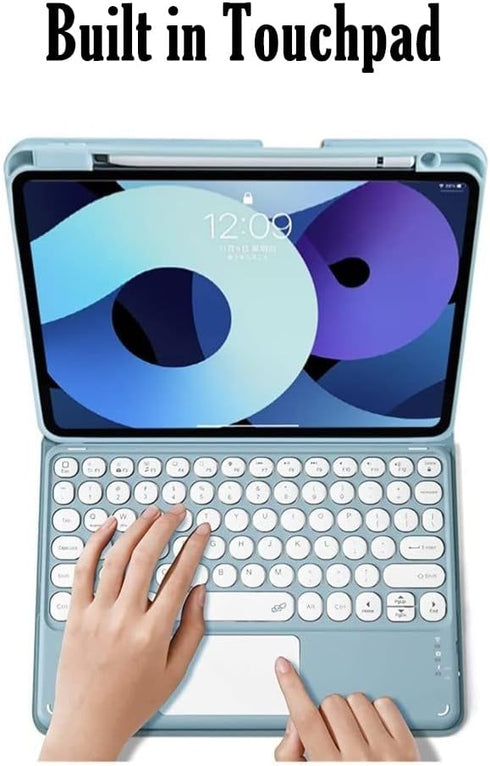 Keyboard Case with Removable Bluetooth Keyboard for iPad 9th 8th 7th Gen 10.2"/Air 3rd Gen Pro 10.5", Blue