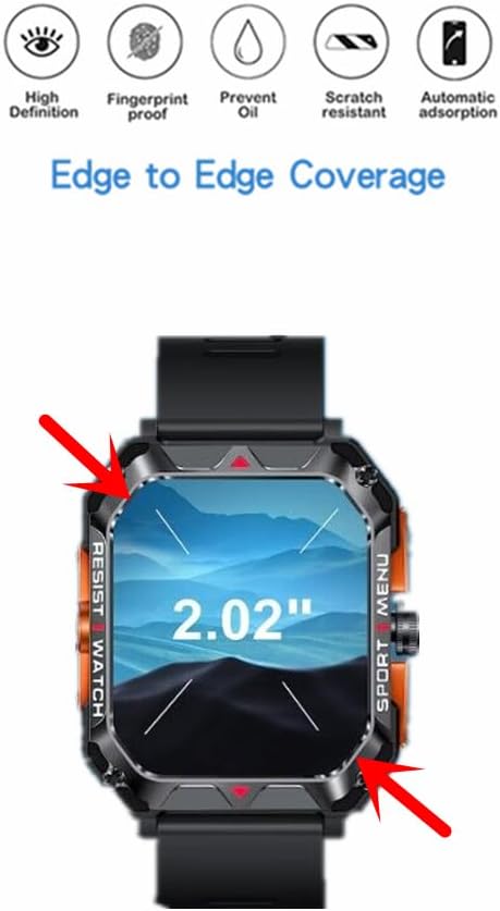 Compatible FreeDvigor 2.02'' Smart Watches Screen Protector, PET HD Protective Film for Bgulong/Cheerall/FreeDvigor H22