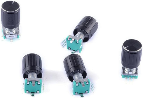5Pcs 360 Degree Rotary Encoder Code Switch, Digital Potentiometer with Push Button for Arduino, Pack of 5