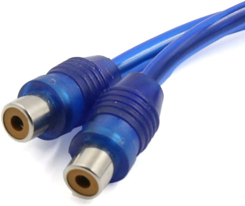 uxcell 2Pcs Male to 2 Female RCA Car Amplifier Audio Splitter Adapter Y Cable