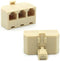 Modular Telephone Splitter Adapter RJ11 6P4C, 3-Way Line Socket Triplex Divider Connector, Beige (Pack of 2)
