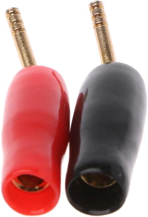Hisocute 4 Pcs Wire Pin Plug Banana Plugs Speaker Screw Lock Cable Connectors Banana Cable Connector Plug Screw Solder
