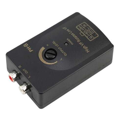 Speaker Level Adapter, Auto Car RCA Output Stereo High to Low Level Converter with Delay Function