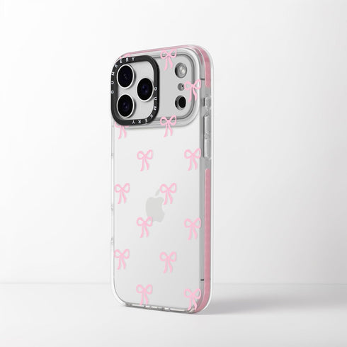 Dumkery 17 Cute Phone Case Compatible with iPhone Pro Case, Bow Aesthetic Pattern, Soft Clear TPU Shockproof Cases