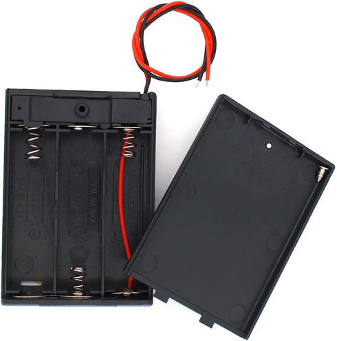 OLIREXD 5 Pack 3AA Battery Holder with ON/Off Switch, 3 Slots, Storage Box with Wire Leads, Screw Cap Case