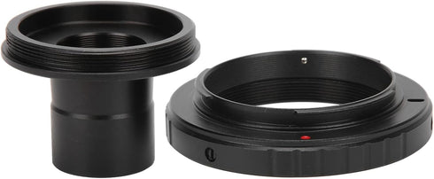 Zyyini Microscope Lens Adapter, Aluminium Alloy Black 23.2mm T-Mount for Nikon F-Mount SLR Camera, Biological Microscope