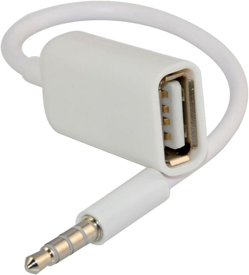 3.5mm Male AUX Audio Plug Jack to USB 2.0 Female Converter Cable