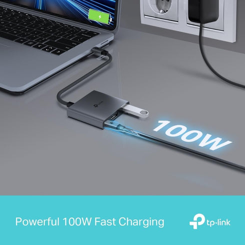 TP-Link 3-in-1 (UH3020C) 4K 100W 1USB-A 3.0 5Gbps USB C Hub Multiport Adapter | HDMI | Power Delivery | Port |