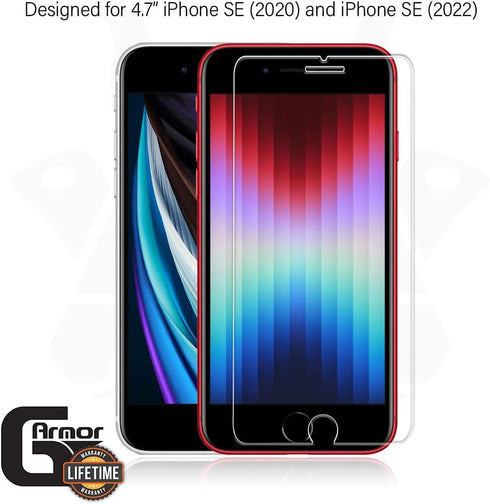 2 Pack Screen Protector for iPhone SE 3 (2022) and SE 2 (2020) - Tempered Glass Screen Saver, Phone Case Friendly, Lifetime Replacement, Protective Cover for 2nd and 3rd Gen iPhone SE